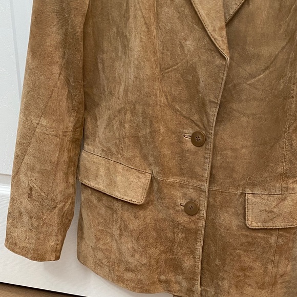 Vintage Massini Brown Genuine Leather Suede Blazer, Small - Picture 6 of 14